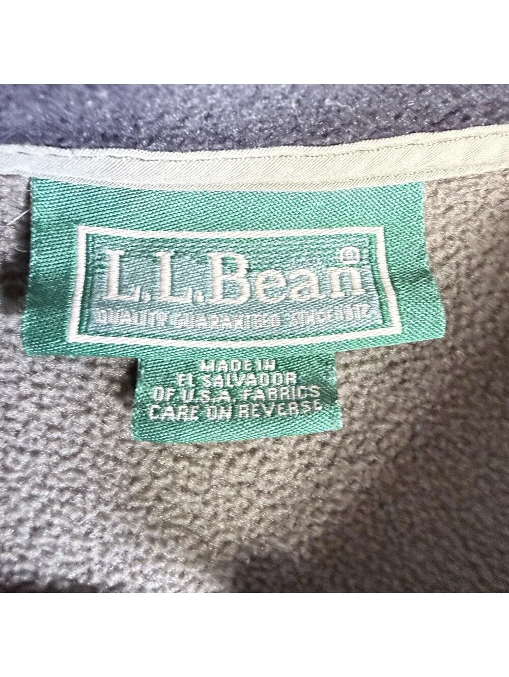 LL Bean Fleece Vest Mens XL Tall Green Full Zip Mock Neck Pockets